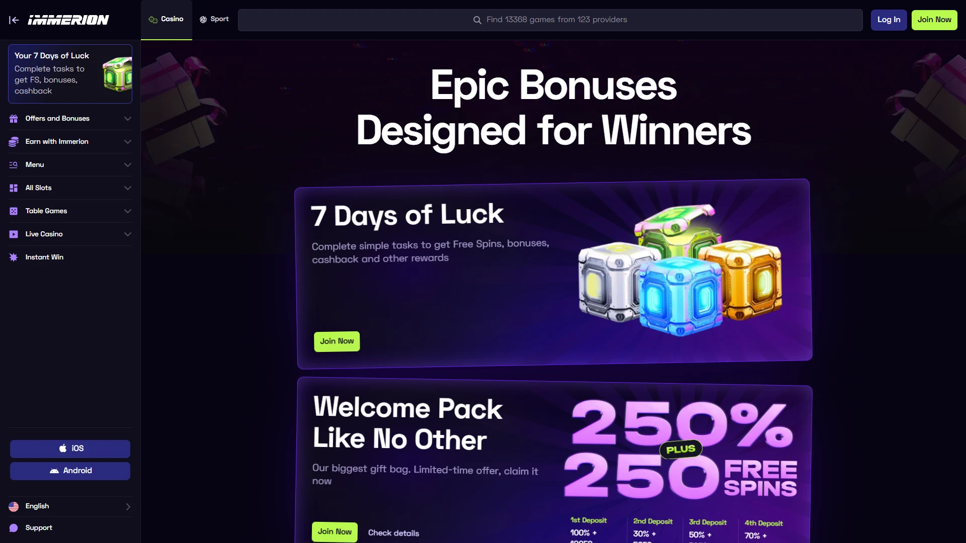 Immerion promotions page